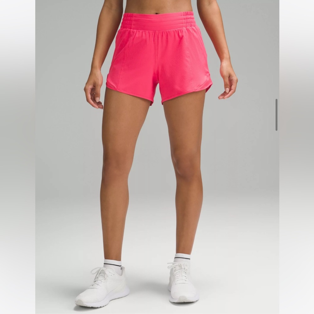 NWT Lululemon Athletica Hotty Hot HR Shorts 4” inseam in Pink Lipgloss size 12